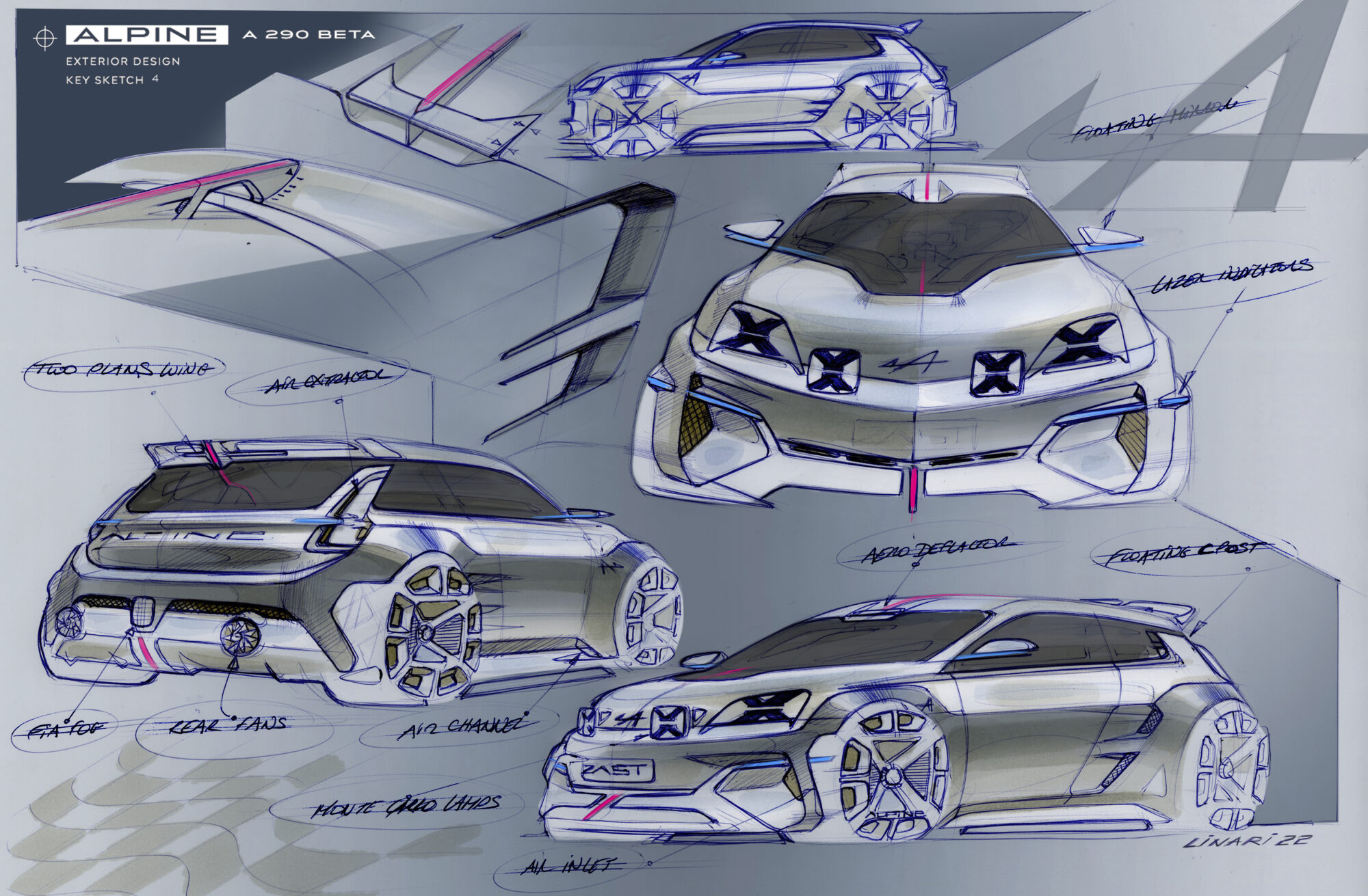 Show-car A290_β - Sketches design